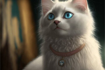 Elegant princess kitty with lightblue eyes