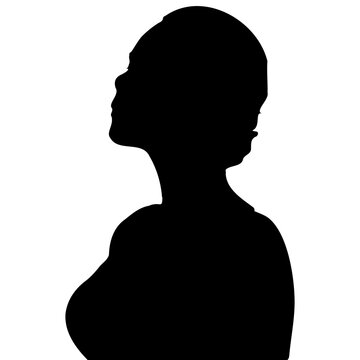 recommend clip art: black african american silhouette woman with side view vector isolated
