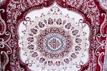 Detail of a traditional Turkish carpet in Istanbul, texture background