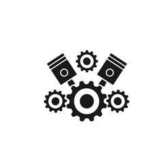 Vector illustrations, icons, logos with car parts. The engine of the car. 