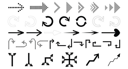 Flat Design Arrow Collection, black arrows flat icon set