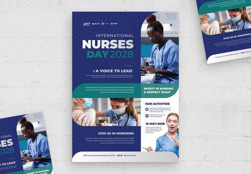 Nurse's Day Medical Corporate Flyer Poster Layout