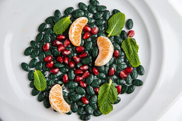 Spirulina is a useful supplement. on a white background

