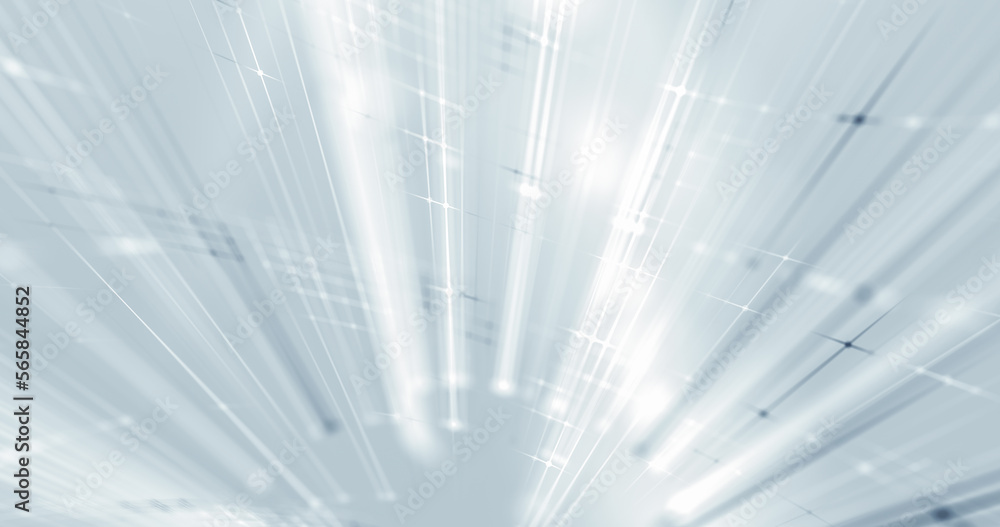Poster data of artificial intelligence with connections rays on white background.