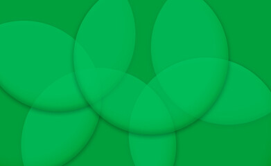 Fondo de círculos verde con sombra en fondo liso. - obrazy, fototapety, plakaty