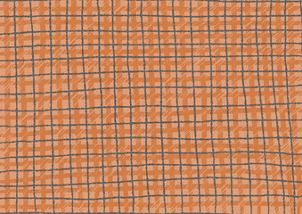 茶色と黒のゆるいチェックの背景素材