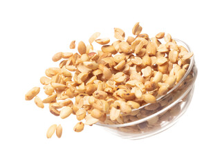 Roasted Peanut bean fall throw up in glass bowl, Roasted Peanut bean float explode, abstract cloud...