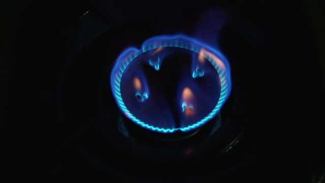 burning gas stove