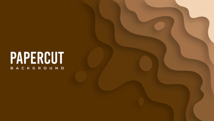 3D abstract background with blue paper cut shapes