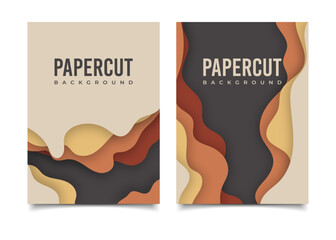 Vertical papercut banner background
