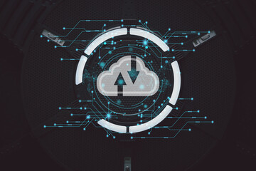  Cloud technology. Data storage. Networking and internet service concept.