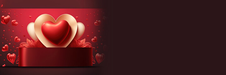 valentine's day banner vector illustration Banner, Valentine's Day Card, Copy Space, Template, Romantic, 14 February