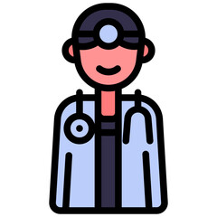 male doctor with stethoscope illustration