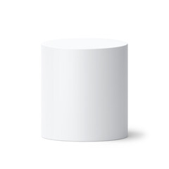 White cylinder podium isolated on 3d png background with empty pedestal stage minimal concept or blank product display platform stand geometric object and simple show modern mockup presentation scene. - obrazy, fototapety, plakaty