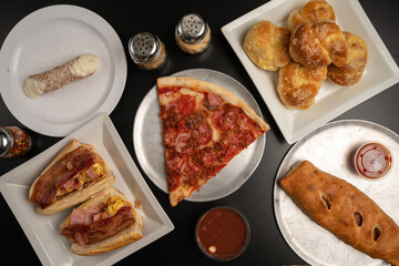 Italian food flat lay composition