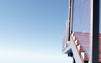 corner ladder house blue sky