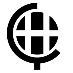 Obraz premium Globe glyph icon