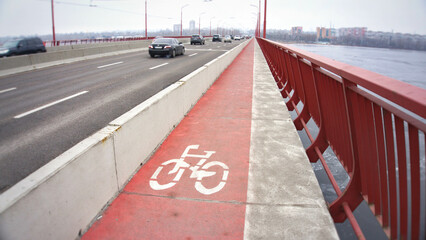 Bicycle path across the bridge