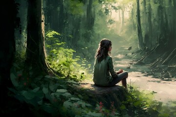 Forest Meditation: Serenity Amidst Lush Greenery