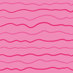 Wave line seamless pattern. Vector illustration isolated on pink background.