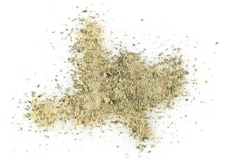 Tzatziki seasoning, mix isolated on white, top view