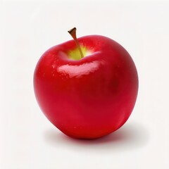 Plakat 3d red apple isolated on white background. Generative AI.