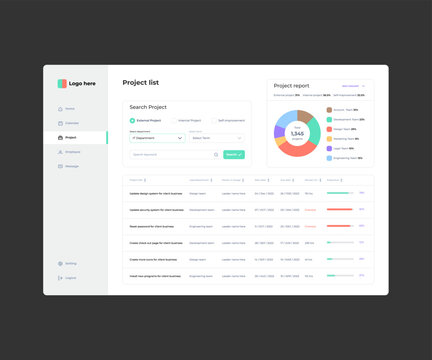 Project list page design template