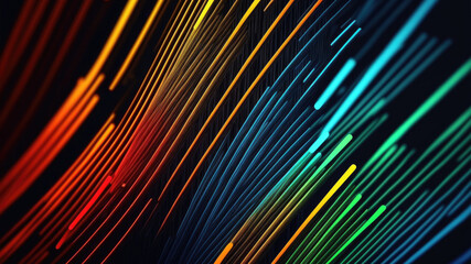 abstract lines colorful background wallpaper header illustration. Generative Ai