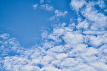 Beatiful blue sky with clouds on a sunny day