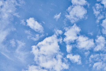Beatiful blue sky with clouds on a sunny day