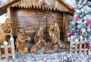 Olive wood beautiful hand made Nativity scene