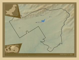 Islamabad Capital Territory, Pakistan. Physical. Labelled points of cities