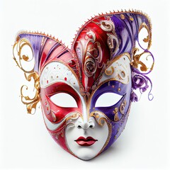 venice carnival mask on white background