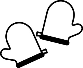 ミトン・鍋つかみ・手袋のモノクロイラスト