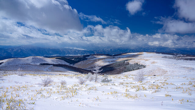 長野県・諏訪市 冬の車山高原の風景