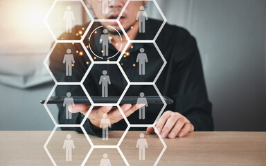 Target customer, buyer persona, marketing segmentation, job recruitment concept. Working on...