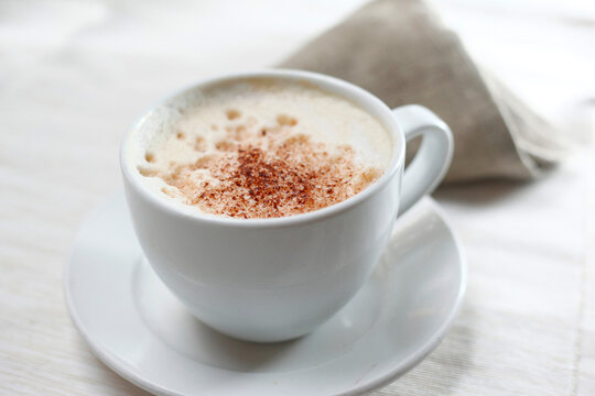 Close-up of coffee served on table
