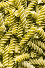 Pasta from red mung beans. Gluten-free fusilli pasta.