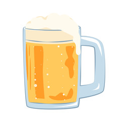 glass of beer flat illustration st patrick's day