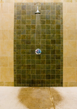 A pool area shower.