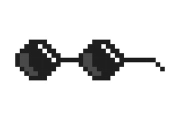 Fototapeta premium Pixelated boss glasses, bandit pixel glasses, gangster pixelated sunglasses. Vector illustration.