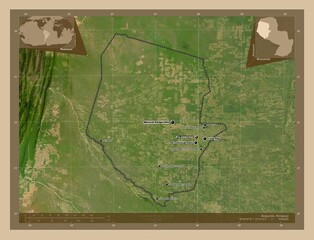 Boqueron, Paraguay. Low-res satellite. Labelled points of cities