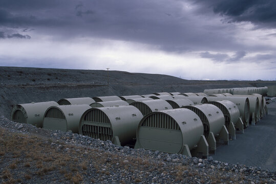 Canisters of nuclear material, Washington, USA.