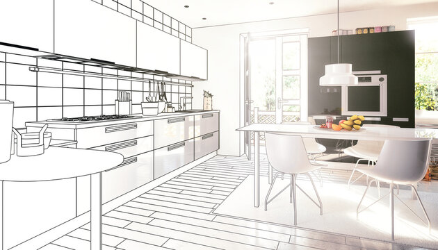 Cute designed kitchen (project)