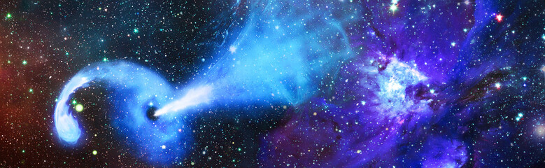 Obraz na płótnie Canvas Panorama Space scene with stars and galaxies. Elements of this image furnished by NASA