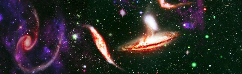 Panorama universe space beautiful science fiction wallpaper . Elements of this image furnished by NASA © Maximusdn