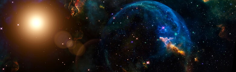 Starry outer space background texture . Colorful Starry Night Sky.Elements furnished by NASA .