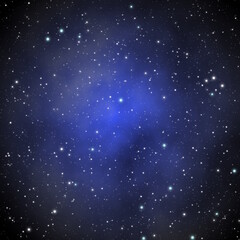 Oute space view of bllue gas clouds and beautiful stars field