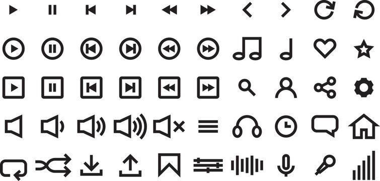 Music icons set.