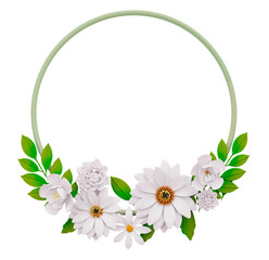 Botanical spring summer frame cutout